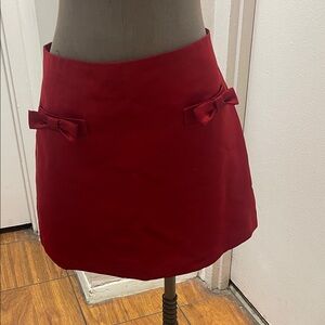 H&M Red Mini Skirt with Bow Details